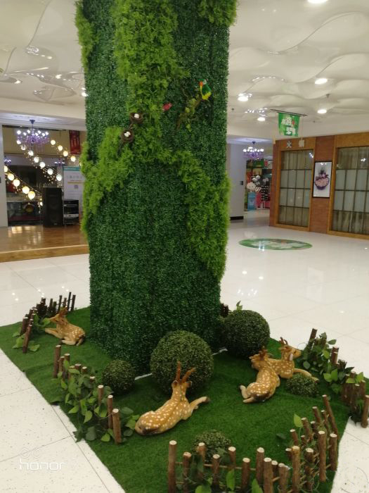 室內柱子仿真植物裝飾效果圖